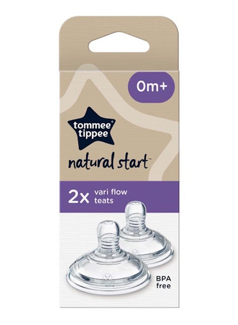 Pack Of 2 Closer to Nature Baby Bottle Teats, Breast-like, Anti-colic valve, Soft Silicon - Packaging May Vary