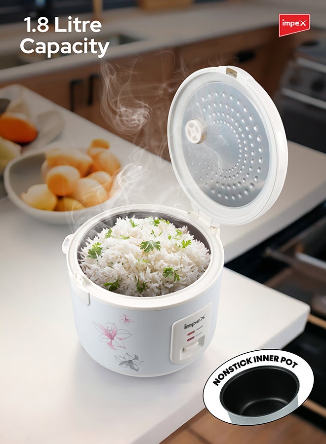 Impex Electric Rice Cooker 1.8L 700W 1.8 L 700 W RC 2803 White  - Image 3