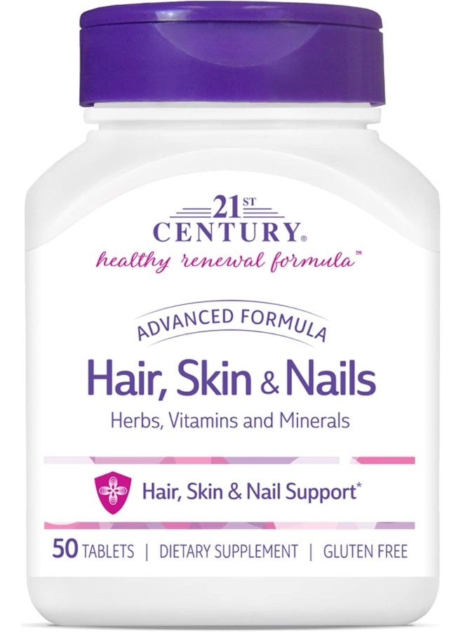 21st CENTURY Advanced Formula Hair Skin And Nails 50 Tablets Packaging May Vary  - Image 1