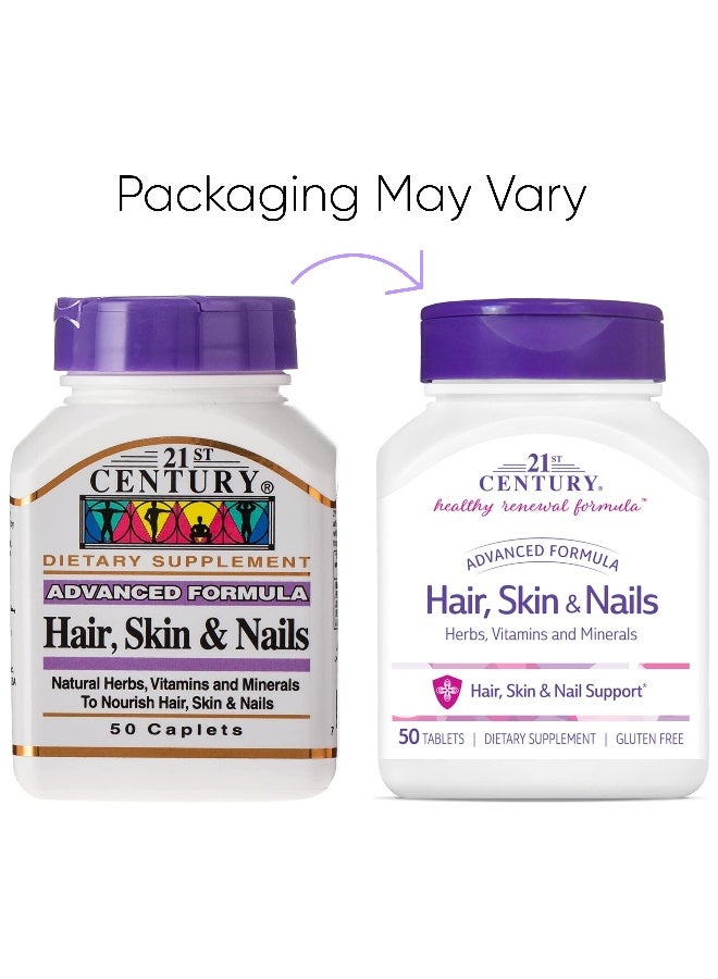 21st CENTURY Advanced Formula Hair Skin And Nails 50 Tablets Packaging May Vary  - Image 2