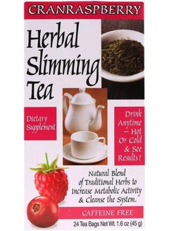 21st CENTURY Herbal Slimming Tea, Cranraspberry, Caffeine Free, 24 Tea Bags, 1.6 oz (45 g)  - Image 1