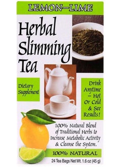 21st CENTURY Herbal Slimming Tea Lemon Lime 24 Bags 45g  - Image 1