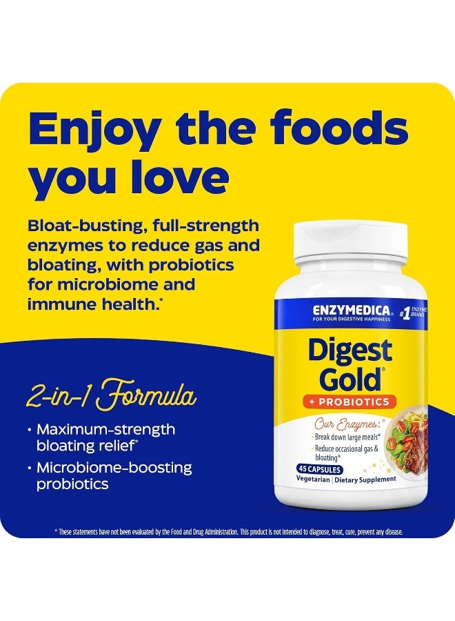 ENZYMEDICA - Digest Gold Plus Probiotics 45 Caps - Image 1