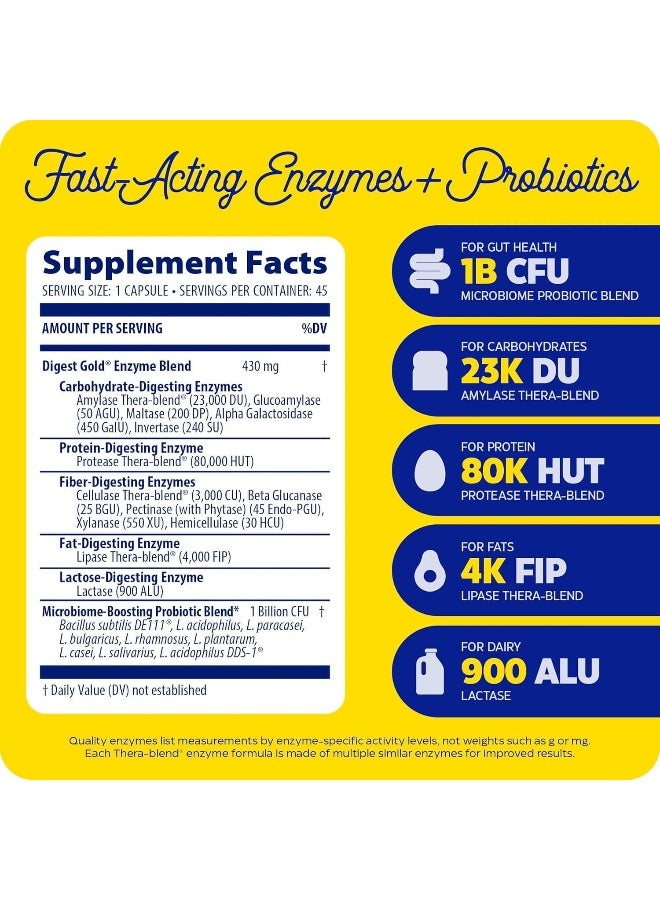 ENZYMEDICA - Digest Gold Plus Probiotics 45 Caps - Image 1