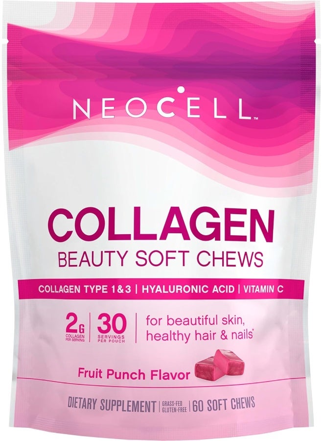 NEOCELL Collagen Beauty Soft Chews, Fruit Punch, 60 Soft Chews - Image 1