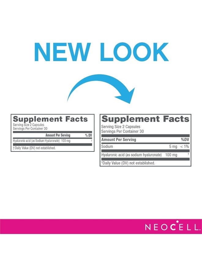 NEOCELL - Hyaluronic Acid for Skin Hydration - 60 Capsules - Image 1