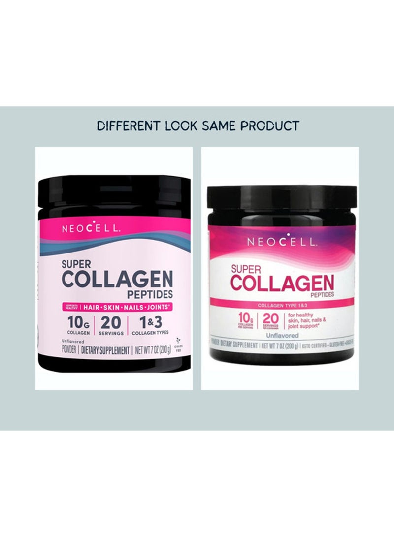 NEOCELL Super Collagen Powder (Type 1&3) 10g collagen peptides 7 Oz Unflavored  - Image 1