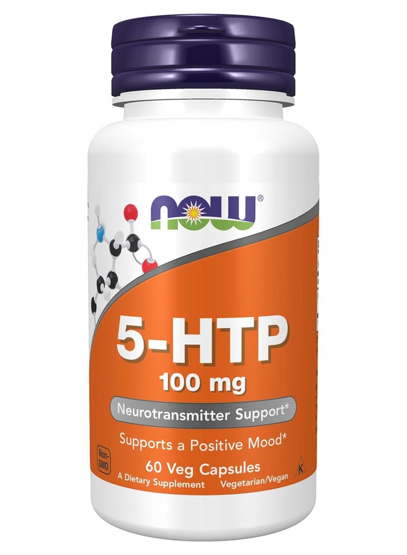 Now Foods 5-HTP Neurotransmitter Support 60 Veg Capsules - Image 1