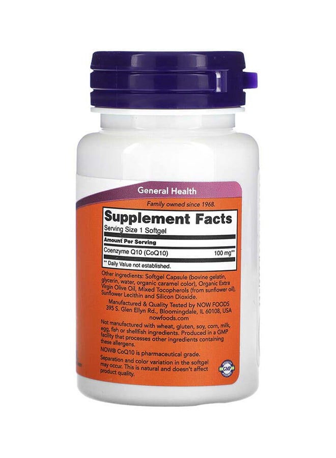 Now Foods NOW Foods, CoQ10, 100 mg, 50 Softgels  - Image 2
