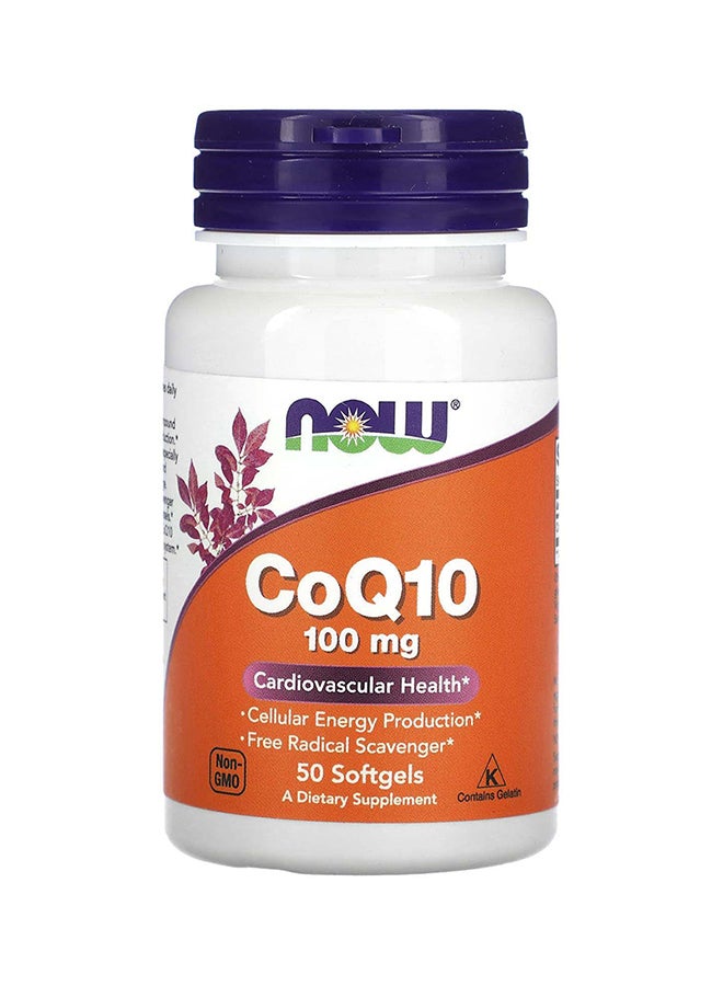 NOW Foods, CoQ10, 100 mg, 50 Softgels - Image 1