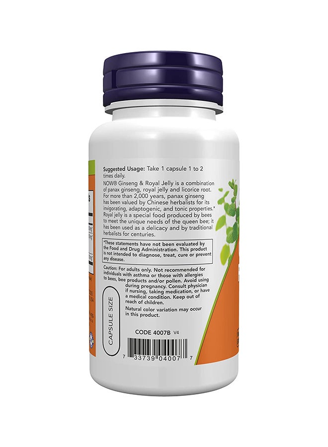 Now Foods Ginseng & Royal Jelly 90 Capsules - Image 2