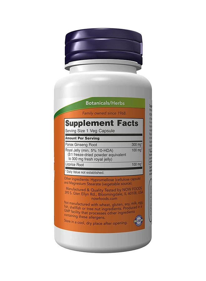 Now Foods Ginseng & Royal Jelly 90 Capsules - Image 3