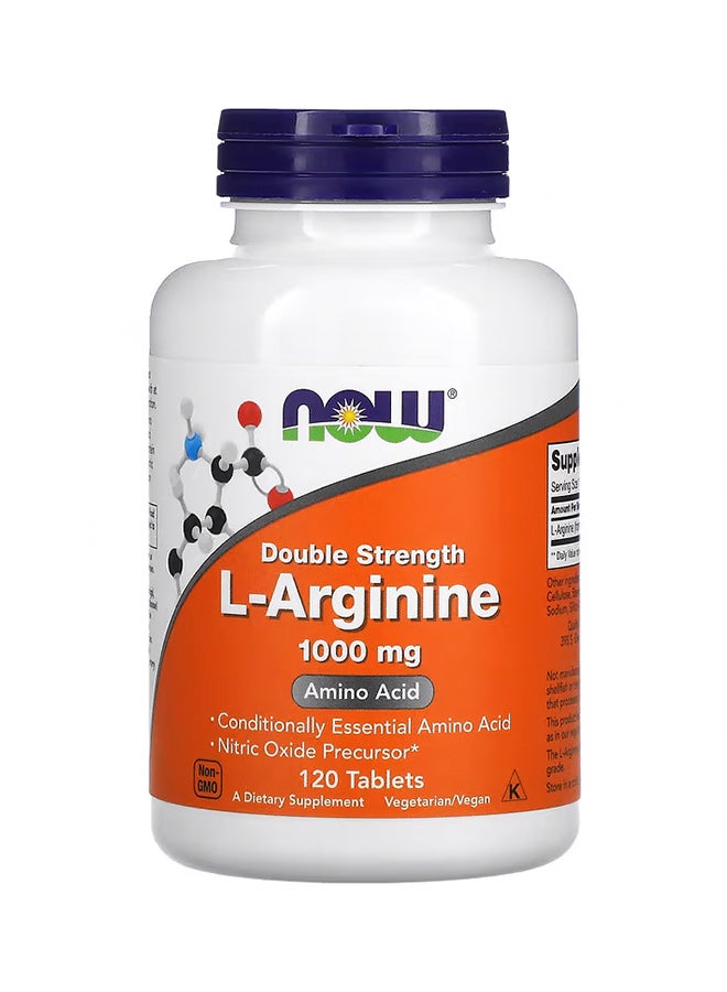 Now Foods L-Arginine, Double Strength 1000mg 120 Tablets - Image 1