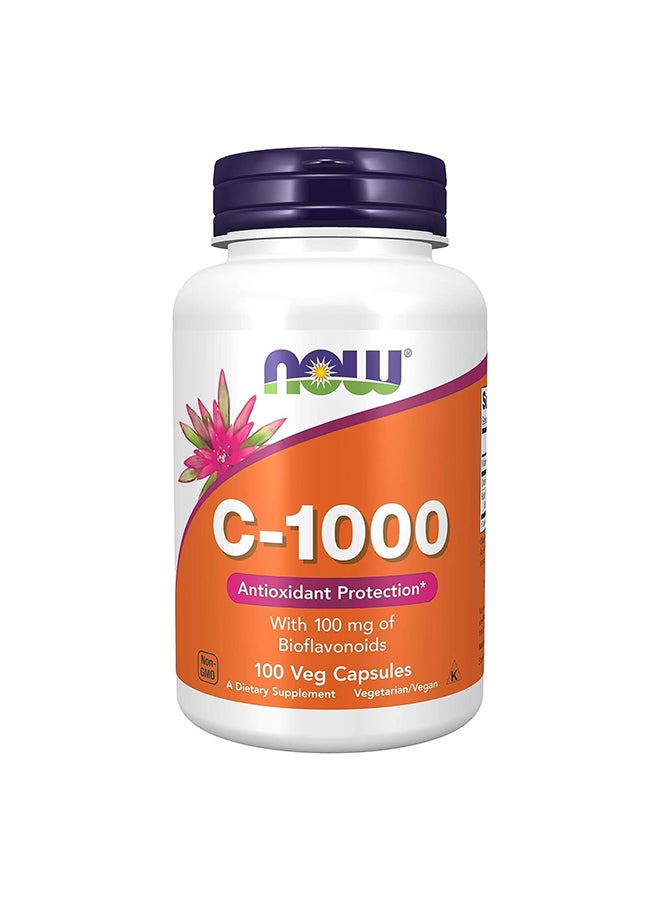 Now Foods Vitamin C-1000 Sustained Release with Rose hip, 100 Tablets  - Image 1