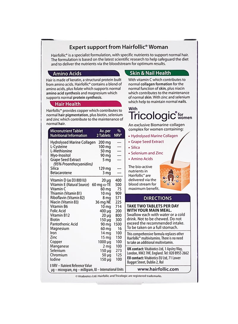 Vitabiotics Hairfollic Woman 60 Tablets - Image 4