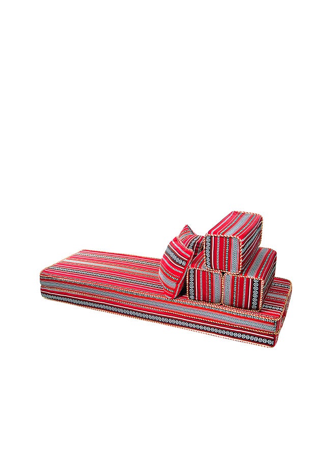 Comfy 7-Piece Folding Majlis Sofa Set Red 2meter - Image 3