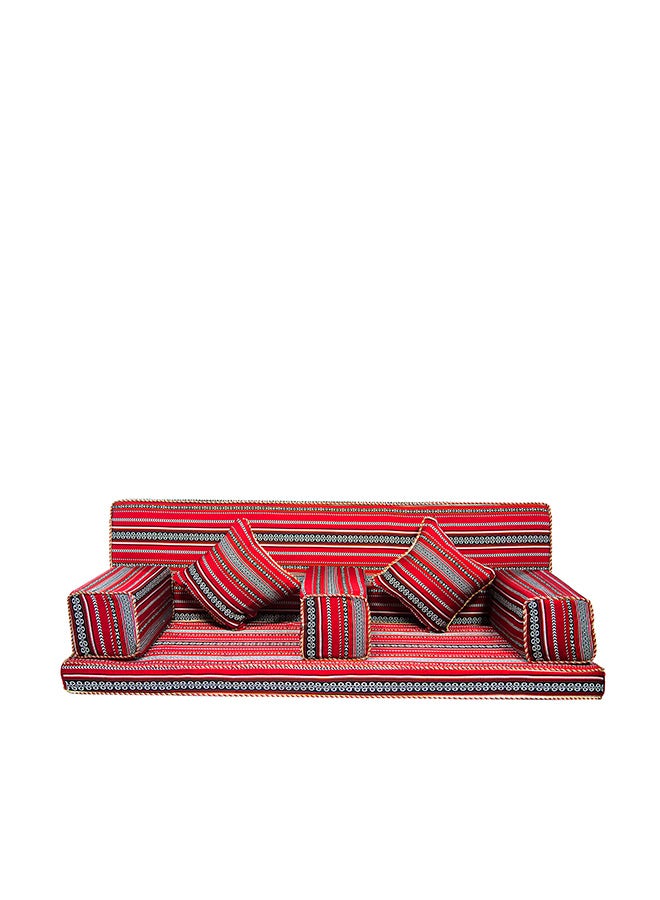 Comfy 7-Piece Folding Majlis Sofa Set Red 2meter - Image 1