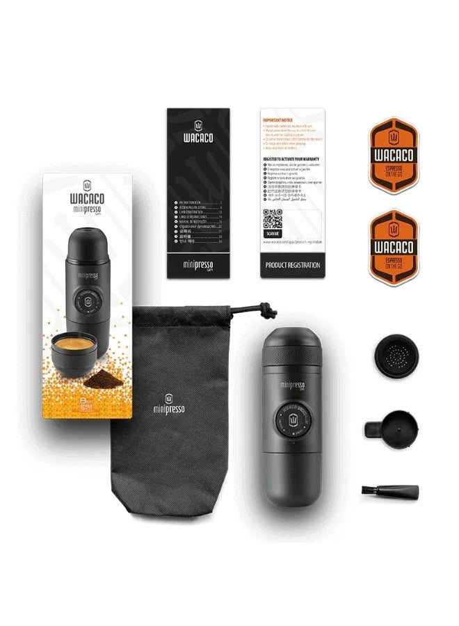 WACACO Minipresso GR | Hand Powered Espresso Machine | Works with Ground Coffee Black  - Image 5
