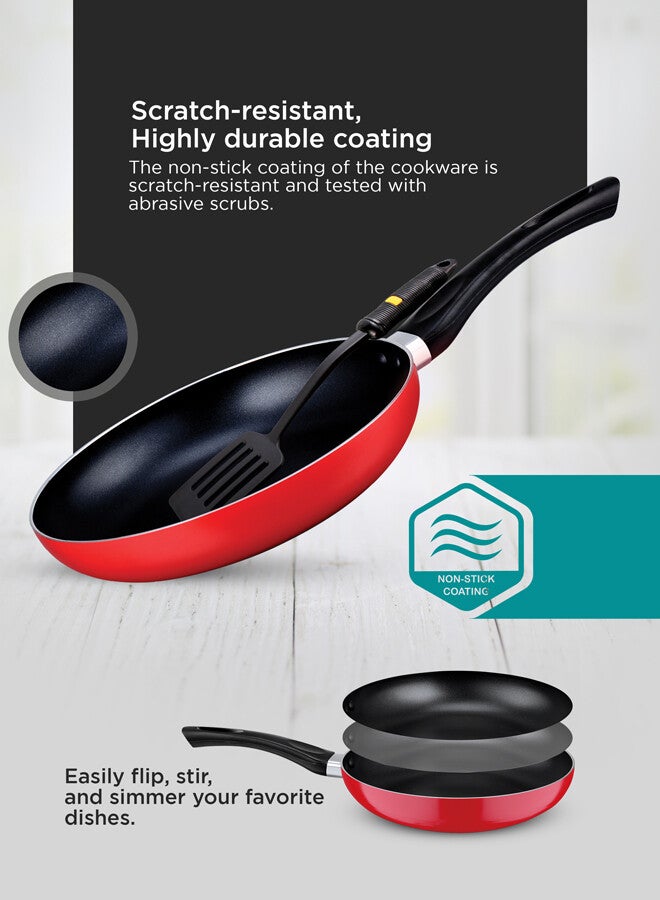 Royalford Aluminum Nonstick Cookware Set 8 Pcs Red 53.5x15.5x31cm