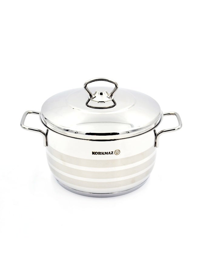 كوركماز وعاء طبخ مزود بغطاء زجاجي فضي 2لترات - Image 1