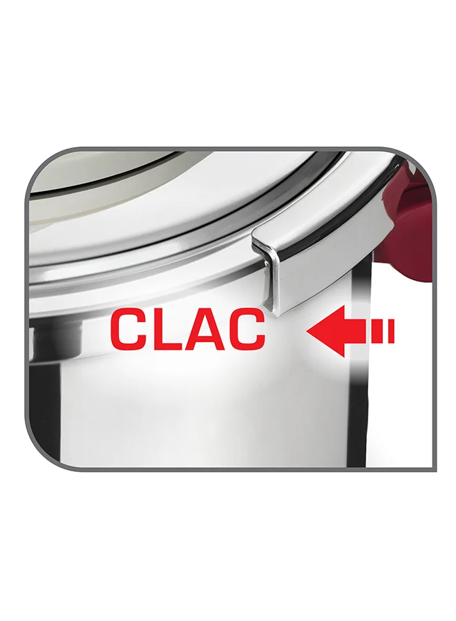 Tefal TEFAL Pressure Cooker | Clipso Precison 10 L | Stainless Steel | 2 Cooking Programs | Foldable Handles | Made in France | 2 Years Warranty | P4411562 Red and Silver 10.0Liters