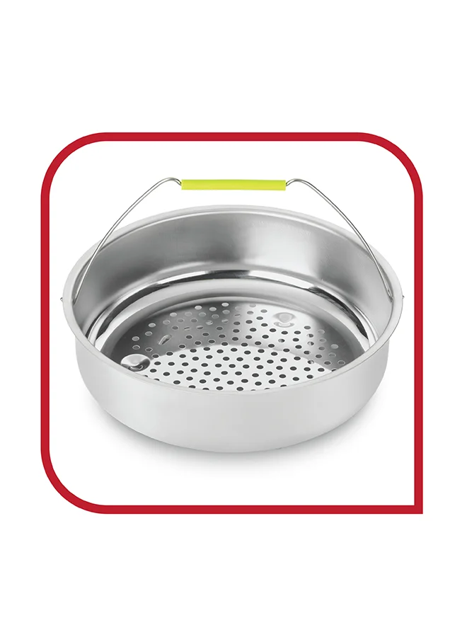 Tefal TEFAL Pressure Cooker | Clipso Precison 10 L | Stainless Steel | 2 Cooking Programs | Foldable Handles | Made in France | 2 Years Warranty | P4411562 Red and Silver 10.0Liters