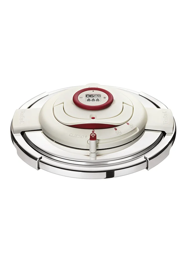 Tefal TEFAL Pressure Cooker | Clipso Precison 10 L | Stainless Steel | 2 Cooking Programs | Foldable Handles | Made in France | 2 Years Warranty | P4411562 Red and Silver 10.0Liters