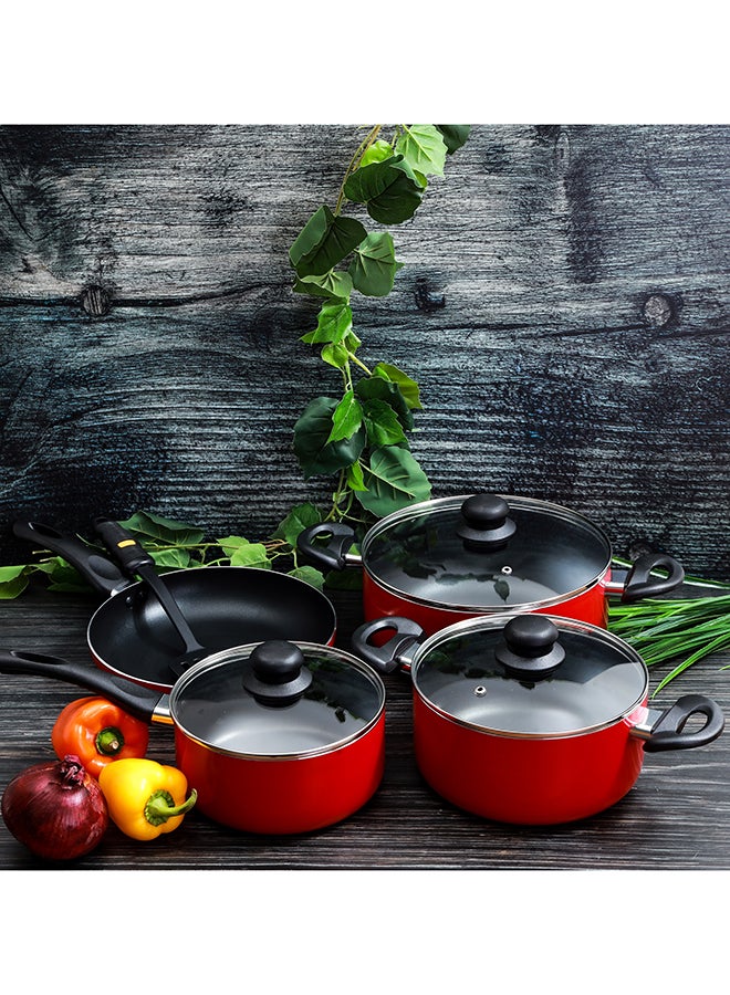 Royalford - 8Pcs Set Non-Stick Cookware Set Cd Bottom Pfoa Free All Cook Types Multicolor 20 cm - Image 1