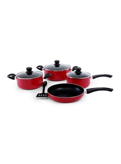 Royalford 8Pcs Set Non-Stick Cookware Set Cd Bottom Pfoa Free All Cook Types Multicolor 20 cm  - Image 1