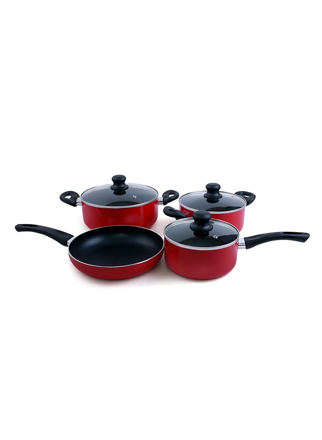 Royalford - 8Pcs Set Non-Stick Cookware Set Cd Bottom Pfoa Free All Cook Types Multicolor 20 cm - Image 1