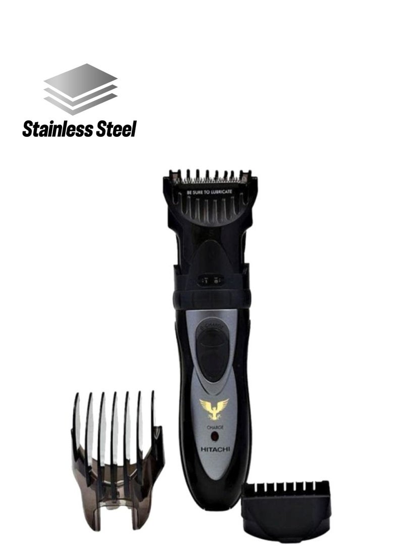 هيتاشي ماكينة تشذيب شعر اللحية كهربائية قابلة للشحن أسود/ رمادي - Image 1