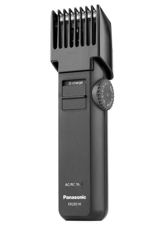 Panasonic Men's Beard & Body Hair Trimmer,12 Cutting Lengths, 1 Hour Full Charge,40 Min Use, Made In Japan Rechargeable Stainless Steel Blade - ER2051K Black - Image 2