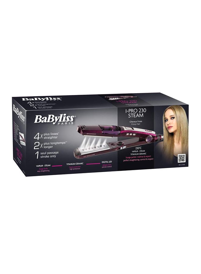 BaByliss Hair Straightener I Pro 230 Steam | Wet and Dry Hair Straightener | Nano Titanium Ceramic Coating | I-Temperature Technology, 360° Surround Steam Purple - Image 2