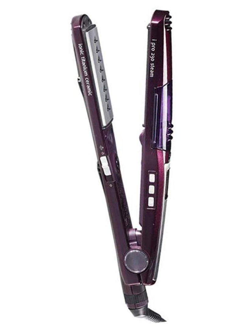 BaByliss Hair Straightener I Pro 230 Steam | Wet and Dry Hair Straightener | Nano Titanium Ceramic Coating | I-Temperature Technology, 360° Surround Steam Purple - Image 1