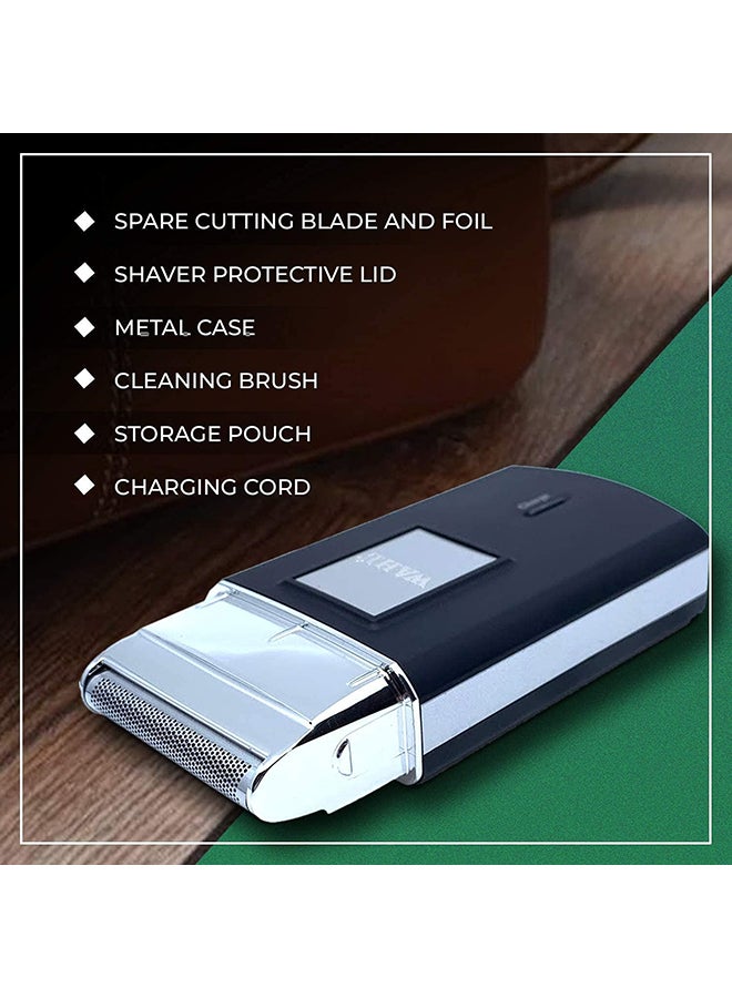 WAHL - WAHL Travel Shaver, Wet & Dry Shave, 45 Minutes Cordless Runtime, Travel Friendly, 3615-1027 Black/Silver - Image 1