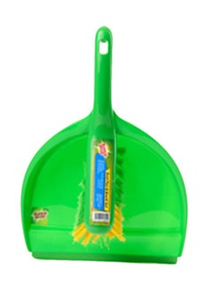 3M Scotch-Brite Dust Pan & Brush Set Green  - Image 1