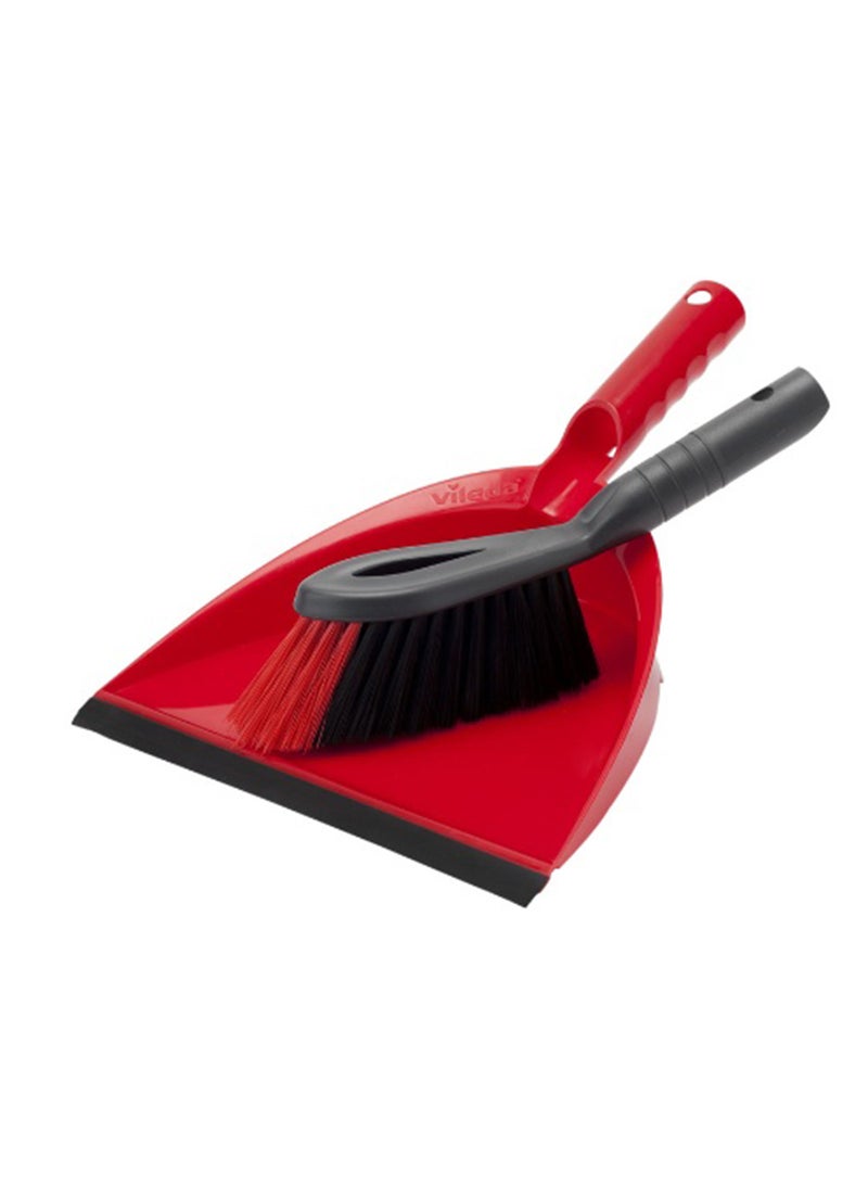 فيليدا مجرفة قياسية بمقبض قصير 2 × 1 - مجرفة وفرشاة، ألياف سوداء رفيعة للغاية، ألياف حمراء، مريحة، متعددة الاستخدامات، - أحمر وأسود (25 × 5 × 35 سم) أحمر/أسود/رمادي رمادي / أحمر / أسود - Image 1