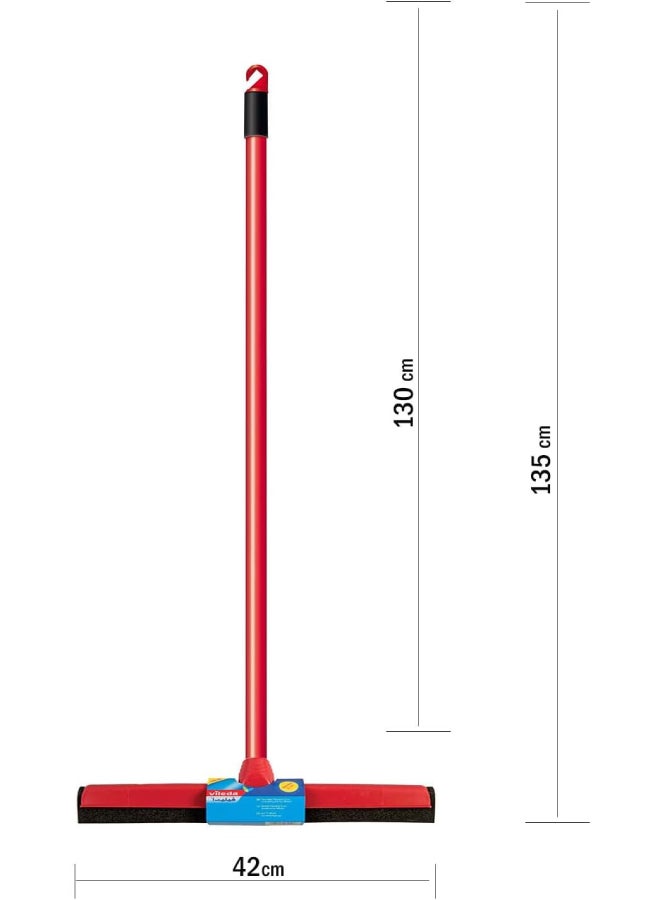 Vileda - Vileda Classic Floor Wiper With Stick Red 42W x 130Hcm - Image 1