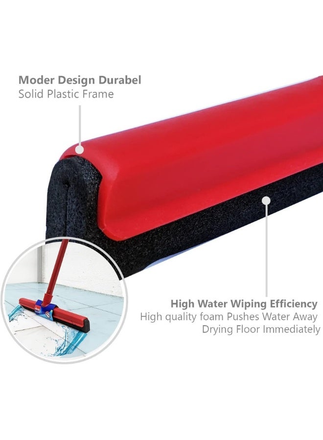 Vileda Floor Wiper Classic 42 CM with a Stick, High water wiping efficiency, Foam, 42 X 5 X 136 Cm - Red Red 42W x 130Hcm - Image 4