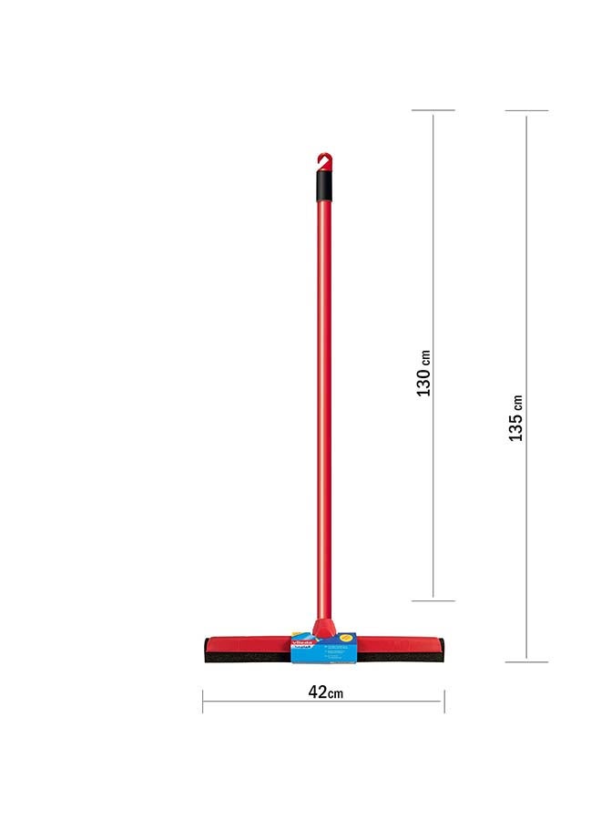Vileda Floor Wiper Classic 42 CM with a Stick, High water wiping efficiency, Foam, 42 X 5 X 136 Cm - Red Red 42W x 130Hcm - Image 5