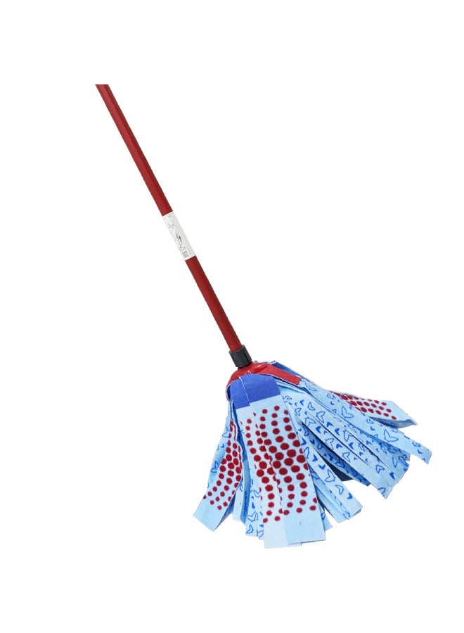 Vileda SuperMosio 3 Action Stick Floor Mop Multi Use, Red Stain Eraser Blue Microfiber 3D Red/Blue 14 × 7 × 157cm  - Image 1
