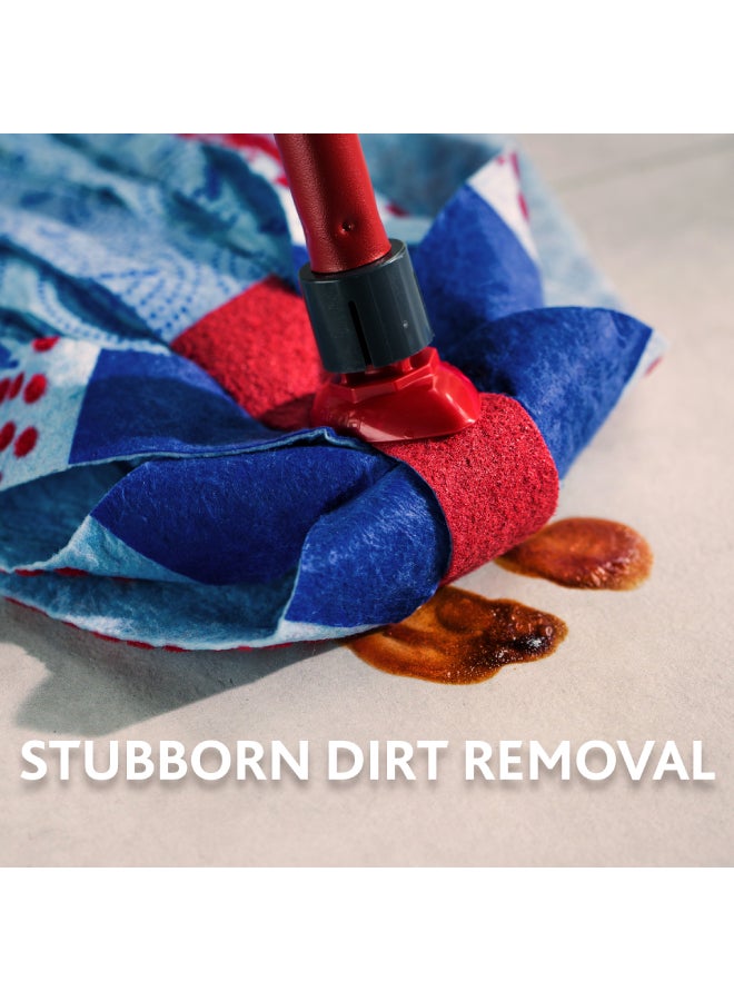 Vileda SuperMosio 3 Action Stick Floor Mop Multi Use, Red Stain Eraser Blue Microfiber 3D Red/Blue 14 × 7 × 157cm  - Image 5