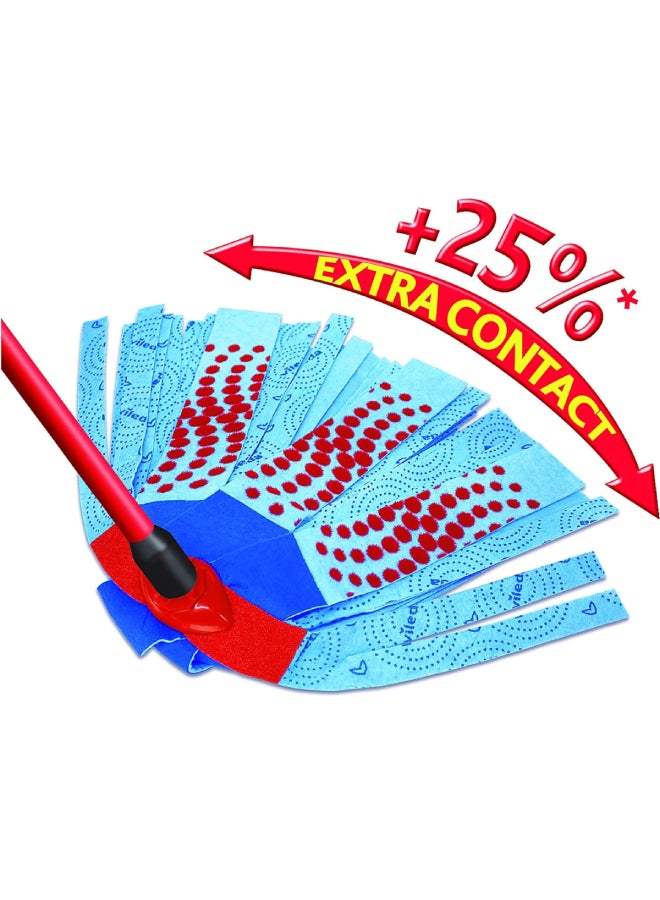 Vileda SuperMosio 3 Action Stick Floor Mop Multi Use, Red Stain Eraser Blue Microfiber 3D Red/Blue 14 × 7 × 157cm  - Image 3