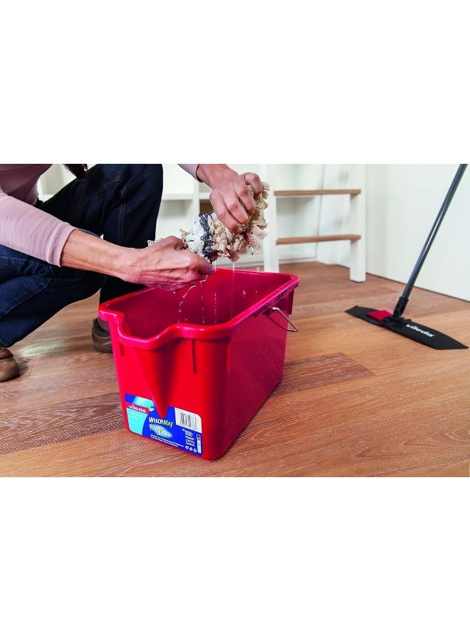 Vileda - ActiveMax Lavatutto Micro & Cotton Flat Mop, Trapezoid-shaped, Telescopic handle, High absorbency Red - Image 1