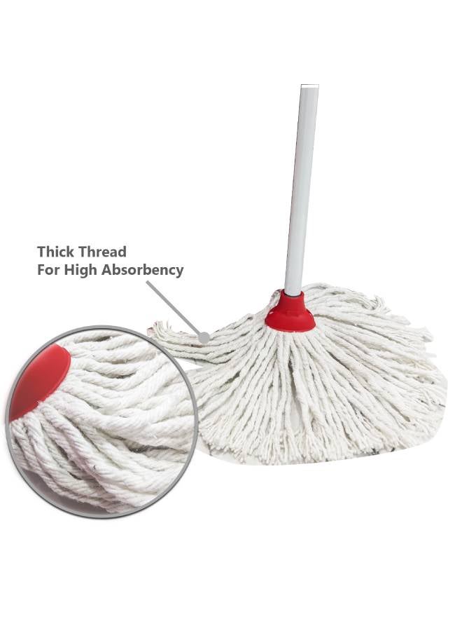Vileda Classic Cotton Floor Mop Refill,  Super Absorbent, Cost-Effective, White, 10 X 6 X 35 CM Multicolour  - Image 2