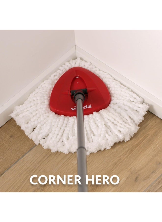 Vileda Easy Wring & Clean spin mop & bucket set with foot pedal, 2-Piece Handle 130 cm Floor mop with spinning wringer, Turbo Refill 100% Microfibre mop head Assorted ‎30.2 x 50 x 29.4 cm - Image 4