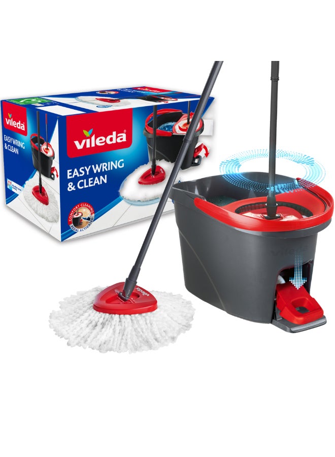 فيليدا مجموعة ممسحة دوارة سهلة التنظيف ودلو مع دواسة قدم، مقبض تلسكوبي 85 - 123 سم، ممسحة أرضية مع عصارة دوارة، رأس ممسحة من الألياف الدقيقة 2 في 1 متنوعة متنوع ‎30.2 x 50 x 29.4 cm - Image 1