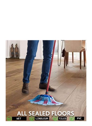 3action Supermocio Floor Mop Refill، متعددة الاستخدامات، ممحاة البقع الحمراء، ألياف دقيقة زرقاء، بقع حمراء ثلاثية الأبعاد. أزرق XL أزرق XL - view 2