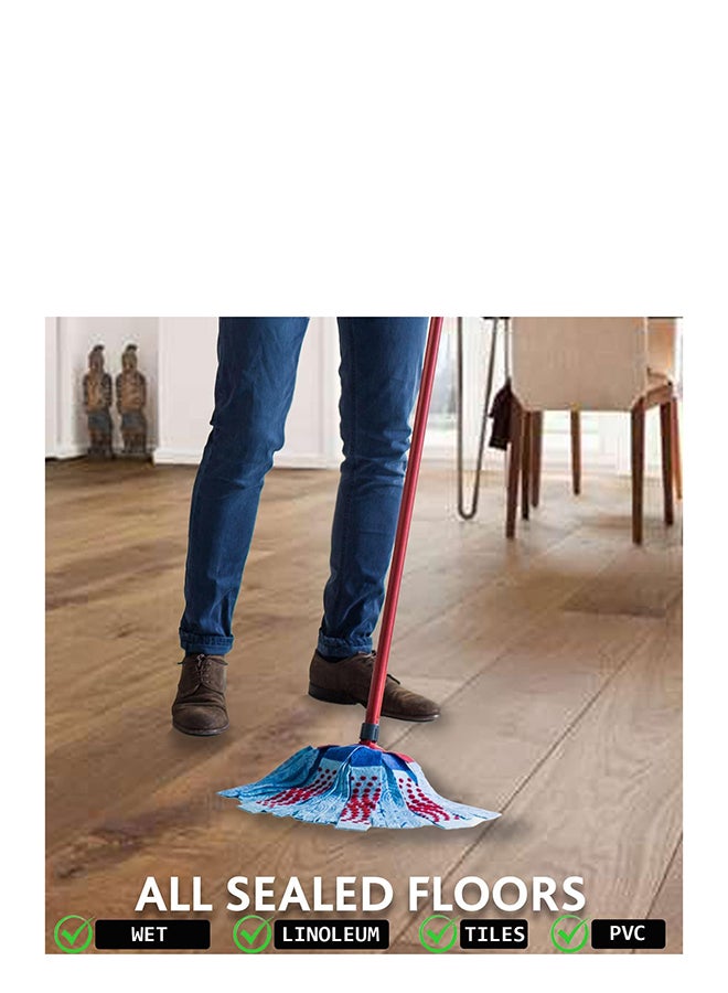 Vileda 3action Supermocio Floor Mop Refill, Multi-Use, Red Stain Eraser, Blue Microfiber, 3D Red Stain Blue XL - Image 2