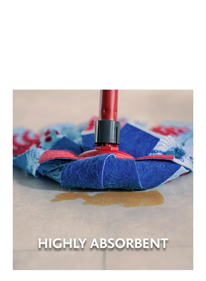 Vileda 3action Supermocio Floor Mop Refill, Multi-Use, Red Stain Eraser, Blue Microfiber, 3D Red Stain Blue XL - Image 5